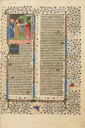 Die Übergabe des Buches an einen König